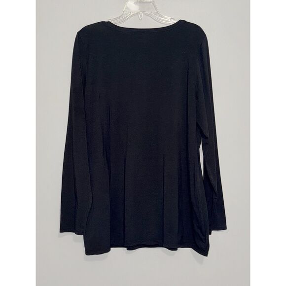 Pure J Jill Long Sleeve Stretch Cotton Tee Shirt Black Top Casual Minimalist XL - Picture 5 of 10